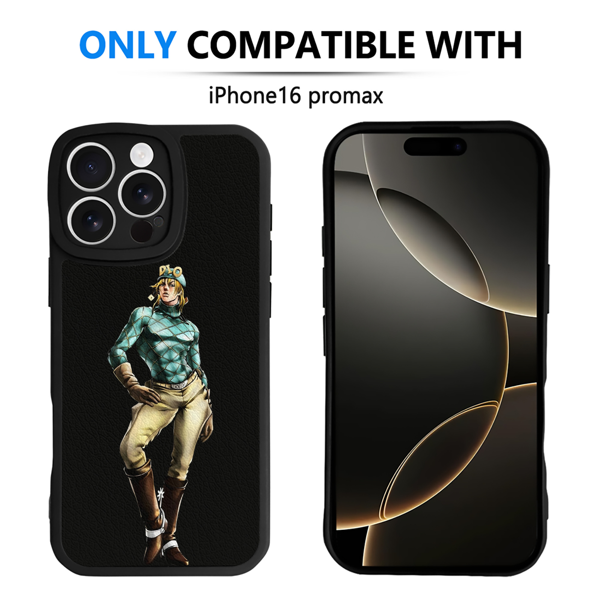 （画像用） ジョジョの奇妙な冒険 ディオ?ブランドー JoJo's Bizarre Adventure Dio Brando 【iPhone 16シリーズ対応】シリコンスマホケース（レザー調） 材質：シリコン